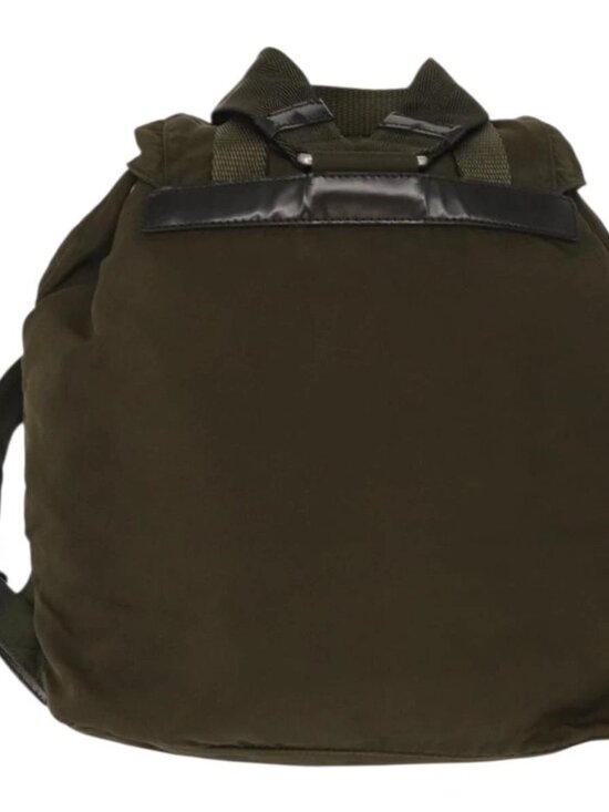 PRADA Backpack Nylon Khaki Silver Auth 154531 main image 4